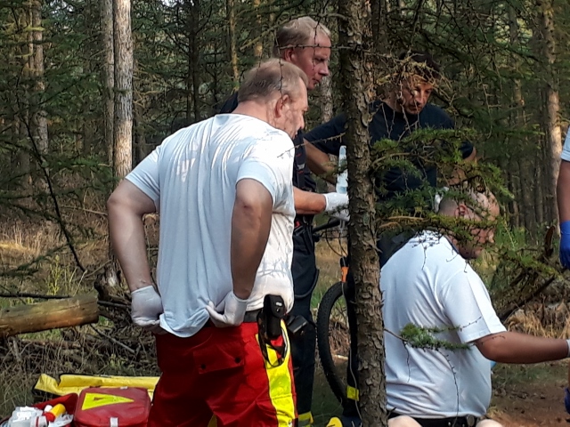 Mountainbikerin in Dorsten im Wald gestürzt