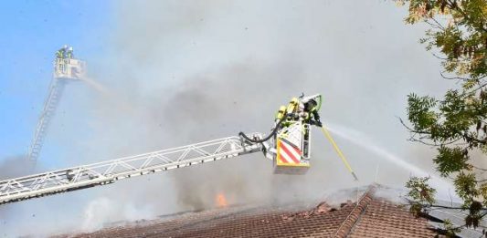 Großbrand in Behindertenwerkstätten Dorsten-Wulfen