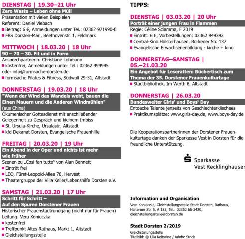 Frauenkulturtage 2020 Dorsten