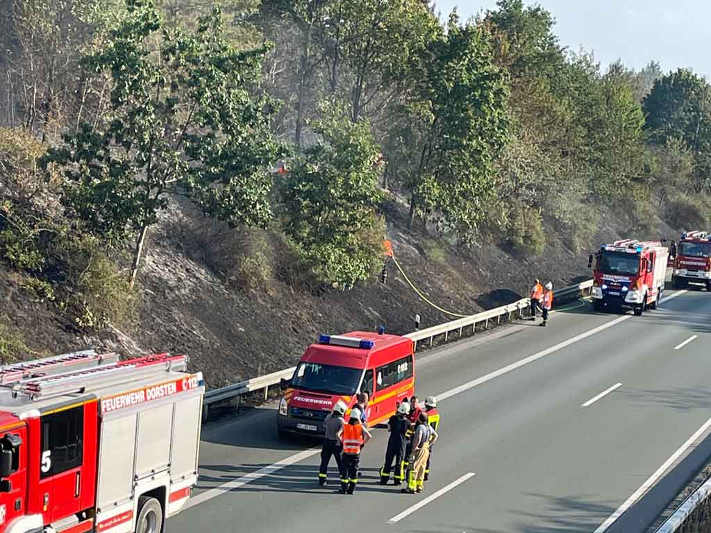 Böschungsbrand-A31-Freudenberg-Dorsten-Schermbeck
