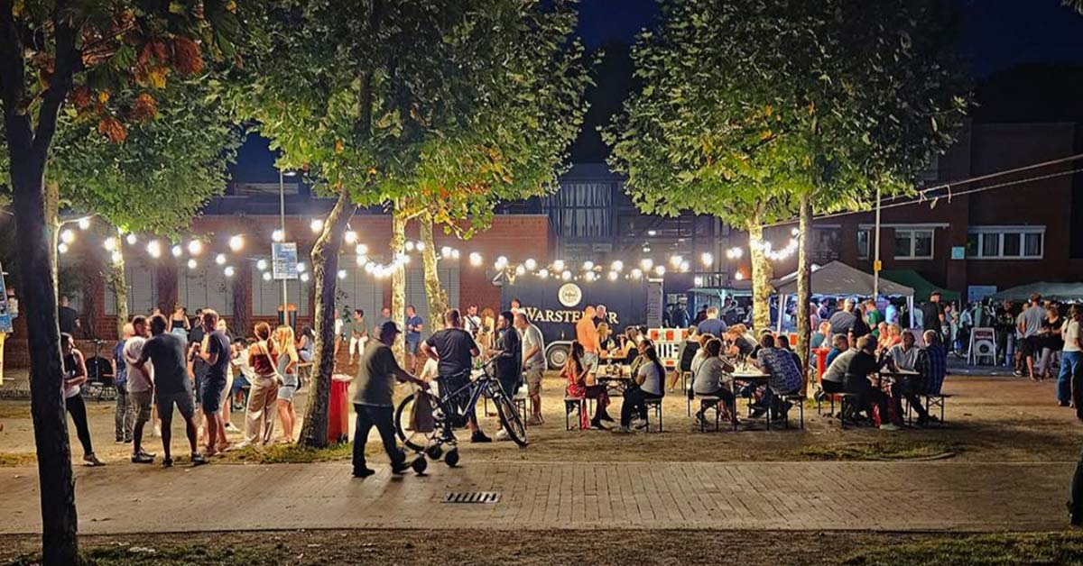 Biergarten unter Platanen Gemeinschaftshaus Wulfener Markt