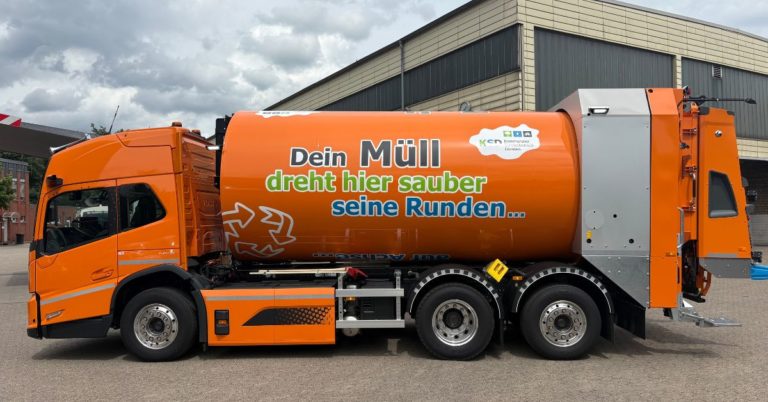 So sieht er aus, der vollelektrische Trommelmüllwagen des Kommunalen Servicebetriebs Dorsten (KSD). Quelle Stadt Dorsten