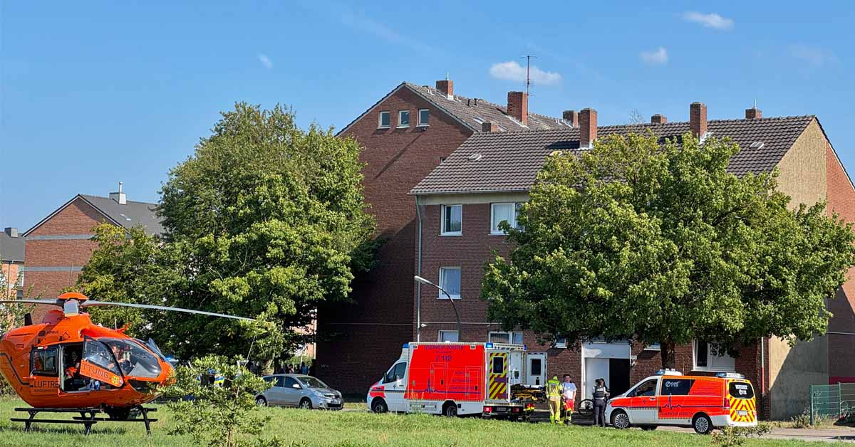 Schere Verletzung erlitt ein Jugendlicher in Holsterhausen nach einer Verpuffung