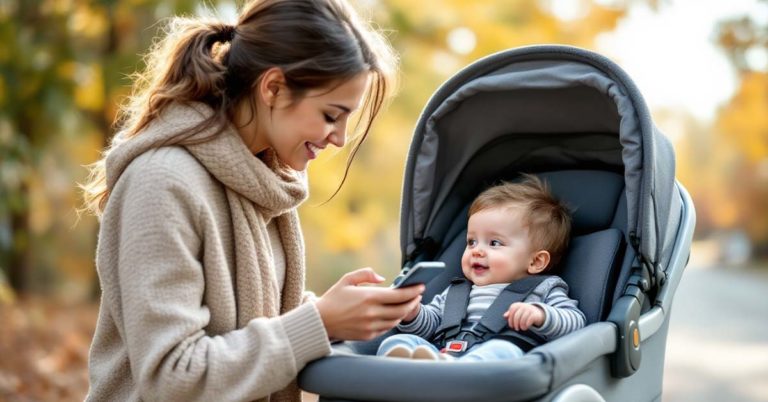 Mutter Kinderwagen Sprich mit mir Smartphone