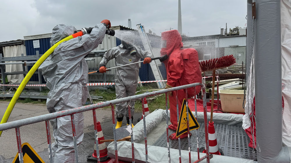 Kreisweite Feuerwehrübung im Chemiepark Marl Zusammenarbeit funktioniert