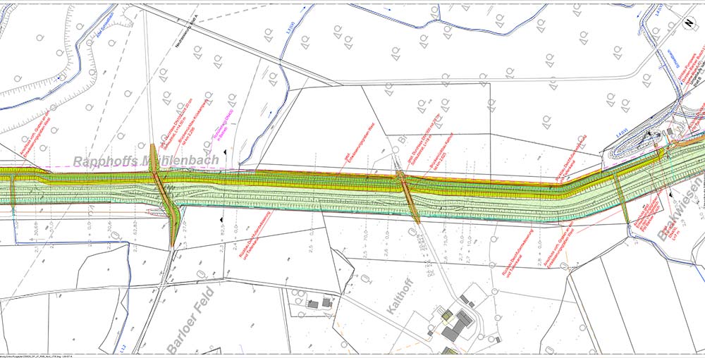 Rapphoffs Mühlenbach Nordverlegung Umbau