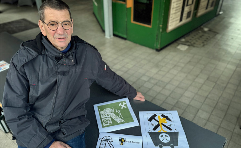 Welche Wegemarke für Dorsten gewinnt? Paul Schürmann vom Bergbauverein stellt alle drei Vorschläge  vor. 