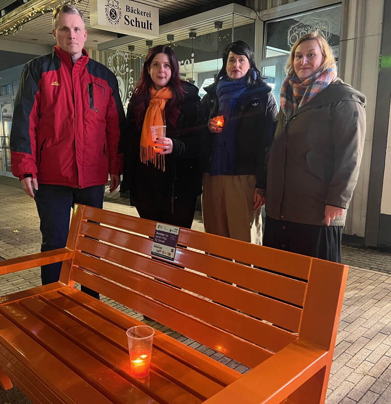 Orange Day Sitzbank Innenstadt Dorsten