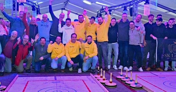 Viertelfinale bei den Eisstockmasters in Lembeck mit den Teams KC Imvora, Clear Sense, FCC Koppinacken und eiSKLation Lembeck im Festzelt