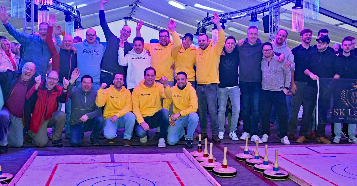 Viertelfinale bei den Eisstockmasters in Lembeck mit den Teams KC Imvora, Clear Sense, FCC Koppinacken und eiSKLation Lembeck im Festzelt