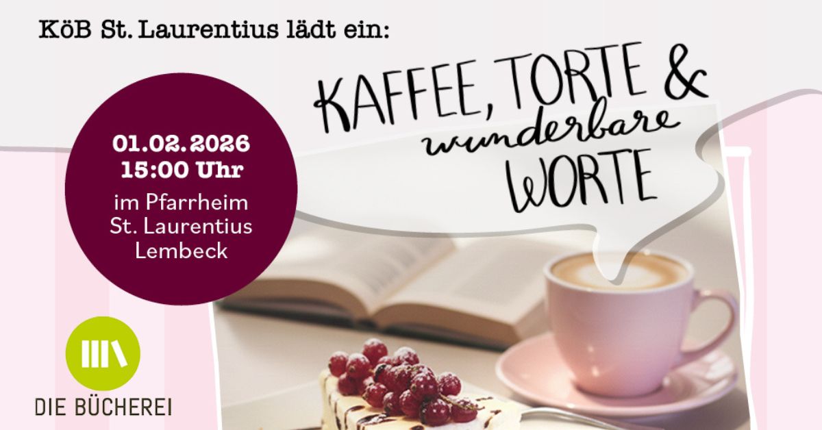 Die KÖB St. Laurentius lädt am 1. Februar zu einem literarischen Nachmittag mit Kaffee, Torte und Lesung ins Pfarrheim in Lembeck ein. Foto: privat