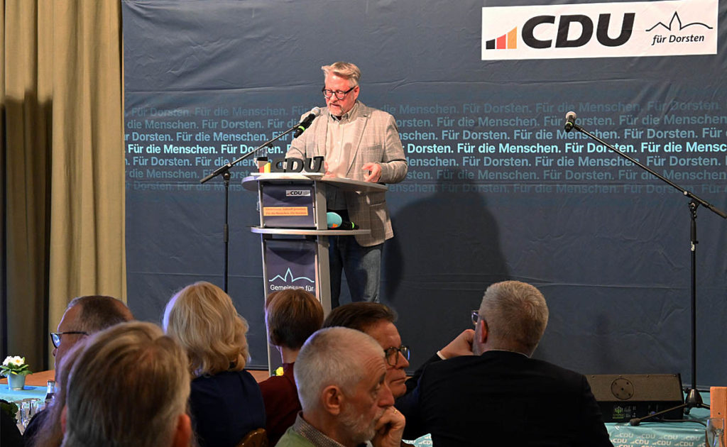 Holger Krajewski spricht beim CDU-Neujahrsempfang in Dorsten über Politik und Zukunft der Stadt.