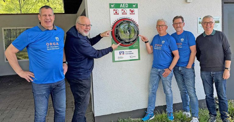 24 Stunden Lauf Defibrilator Volksbank Bürgerpark Dorsten
