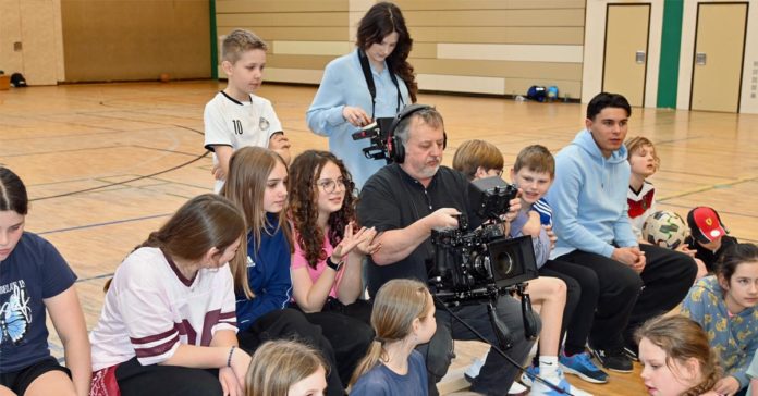 Filmset in Dorsten mit Kindern beim Projekt gegen Mobbing