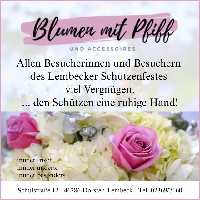 Anzeige Blumen mit Pfiff Lembeck