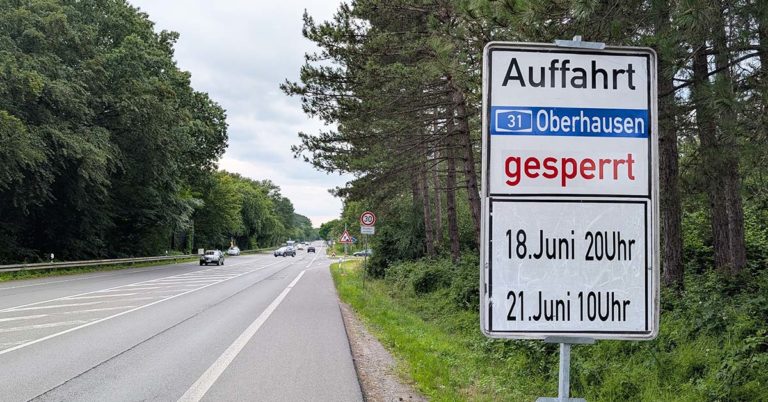 Vollsperrung Autobahn A31 2026