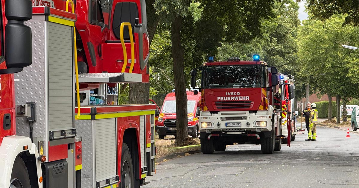 Einsatz Feuerwehr Dorsten Marienstraße 6 Juli 2026 Gewerbebrand