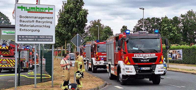 Brand bei Humbert Entsorger in Dorsten-Hervest