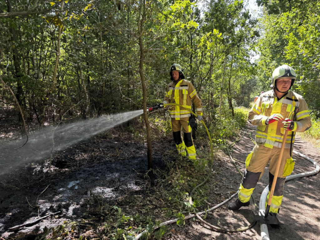 Nachlöscharbeiten beim Waldbrand in Dorsten-Holsterhausen erforderlich