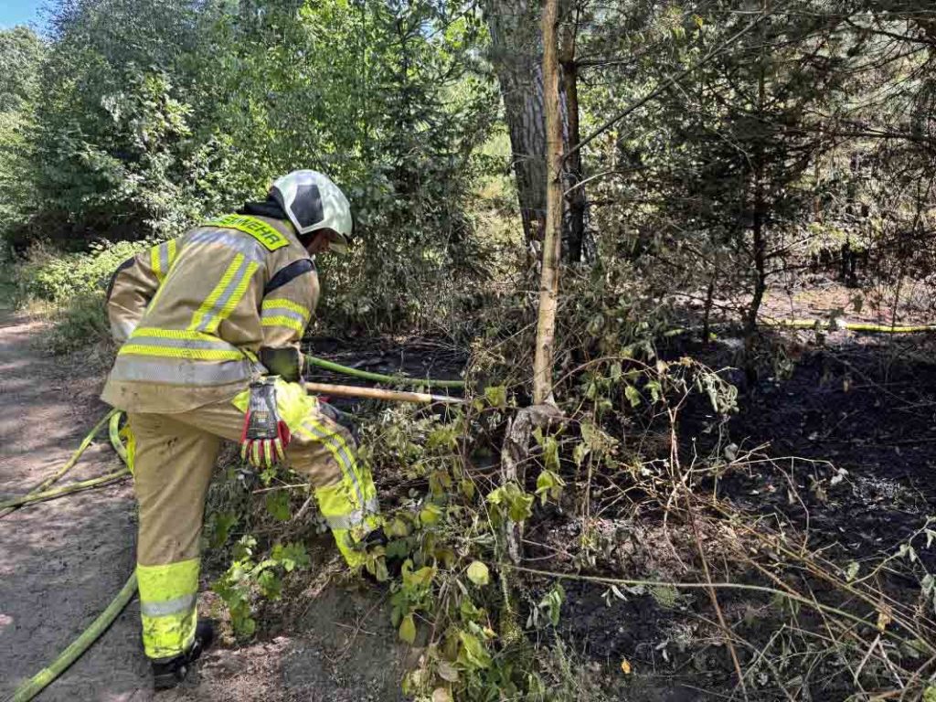 Immer wieder werden neue Glutnester nach dem Waldbrand gefunden.